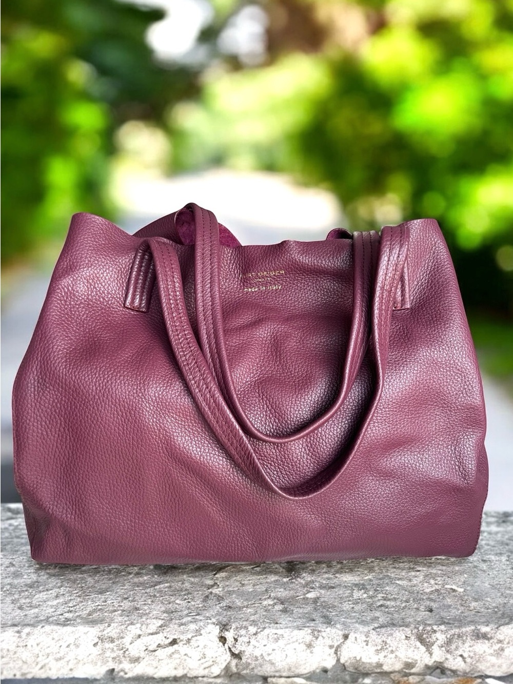 Kurt Geiger London Leather Tote Bag Burgundy